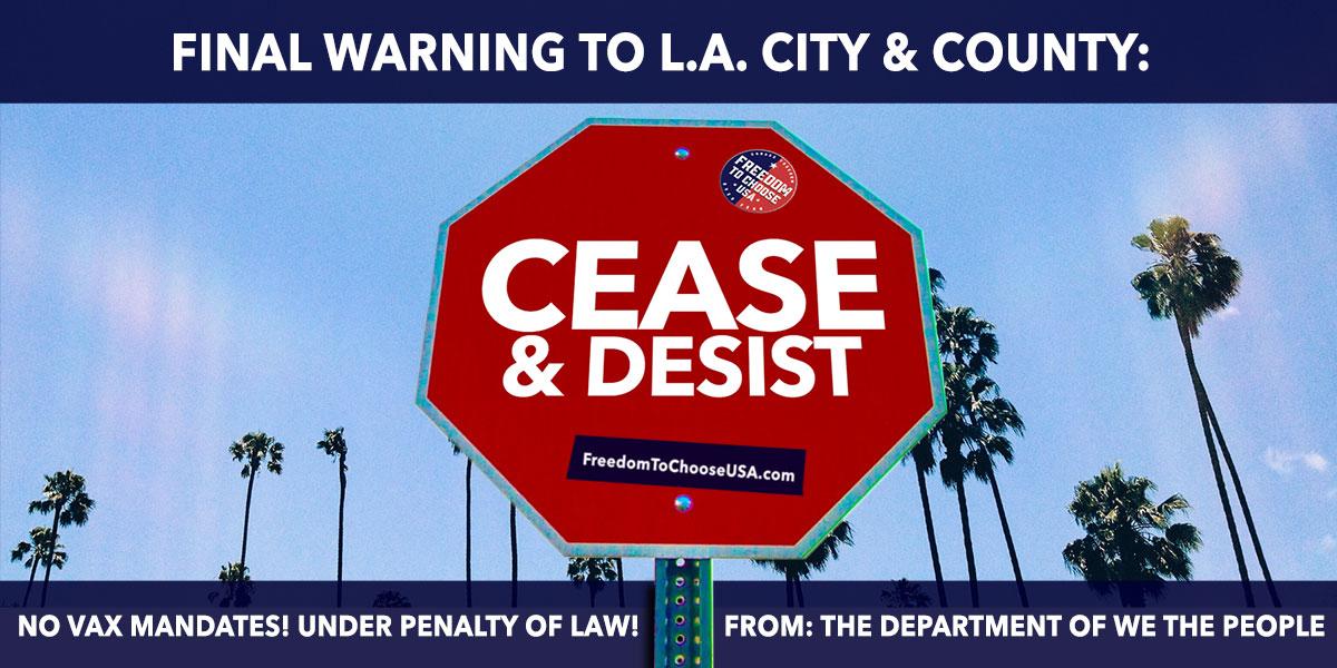 Cease and Desist to City of LA